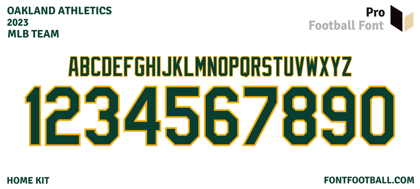 MLB Oakland Athletics 2023 Font