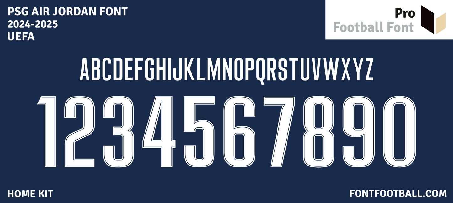 PSG UCL Air Jordan 2024-2025 Font