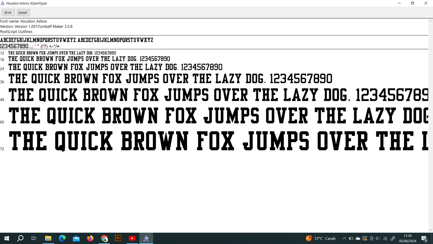 MLB Houston Astros 2023 Font