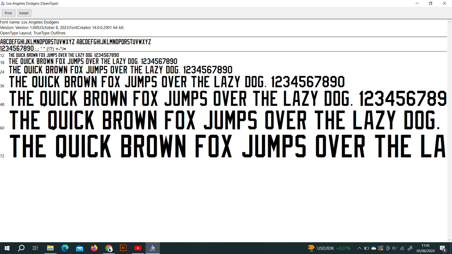 MLB Los Angeles Dodgers 2023 Font