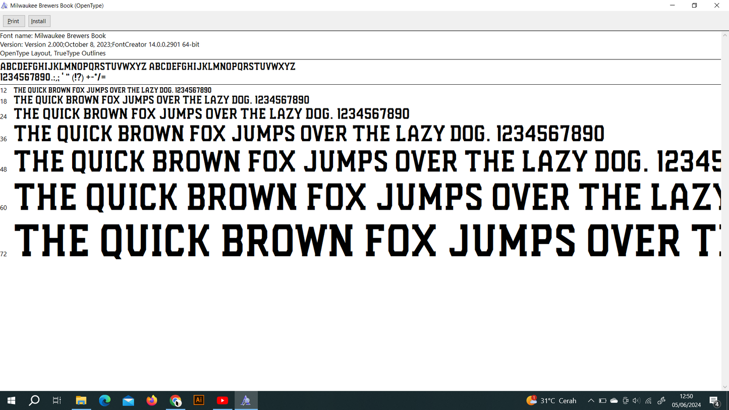 MLB Milwaukee Brewers 2023 Font