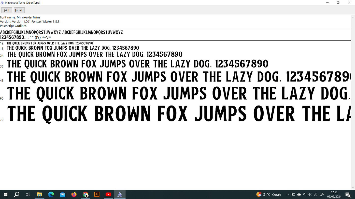 MLB Minnesota Twins 2023 Font
