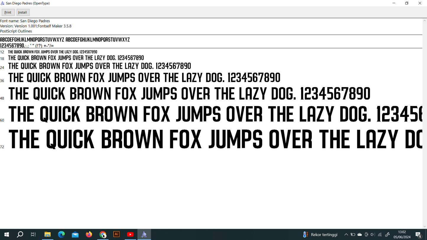 MLB San Diego Padres 2023 Font