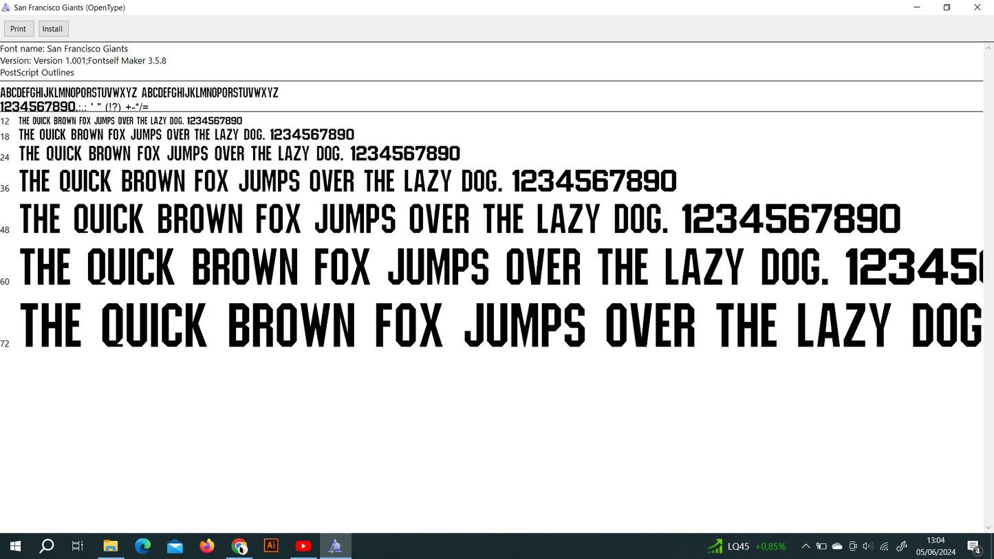 MLB San Francisco Giants 2023 Font