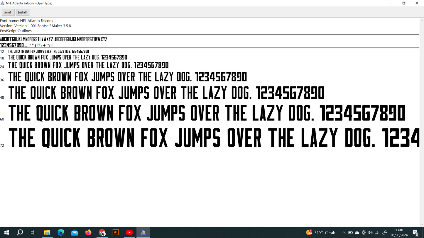 NFL Atlanta Falcons 2023 Font