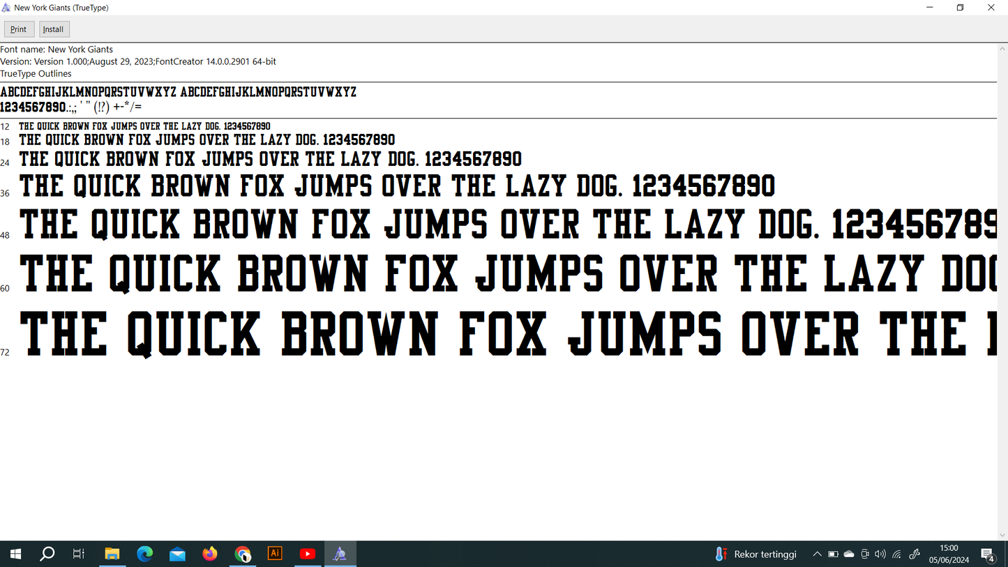 NFL New York Giants 2023 Font