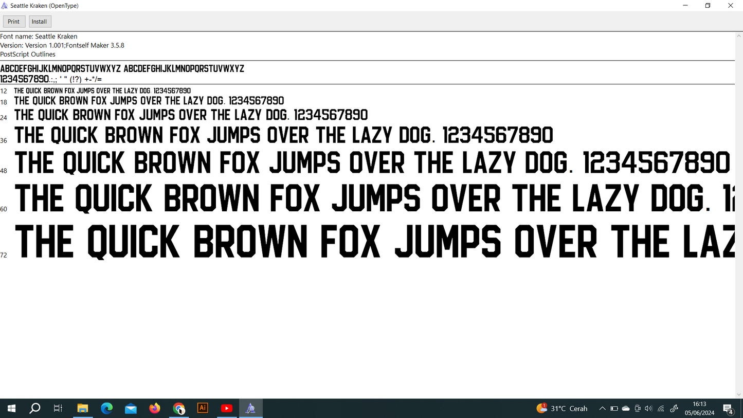 NHL Seattle Kraken 2023 Font