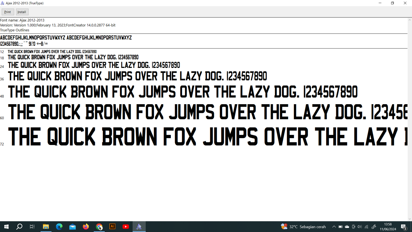 Ajax 2011-2013 Font