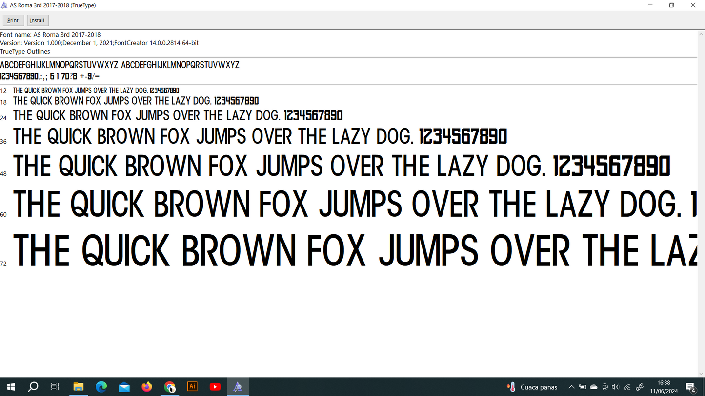 AS Roma 2017-2018 Third Font