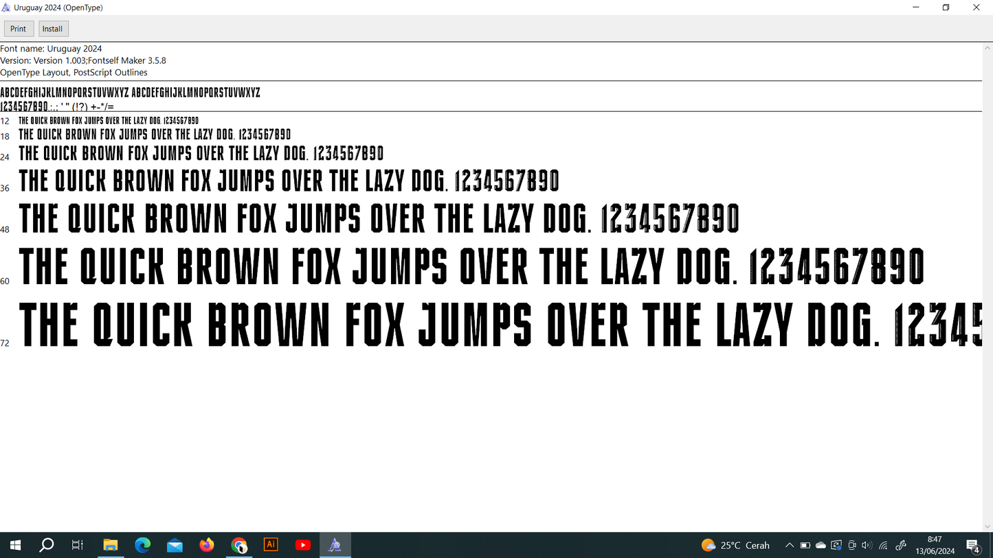 Uruguay Copa America 2024 Font