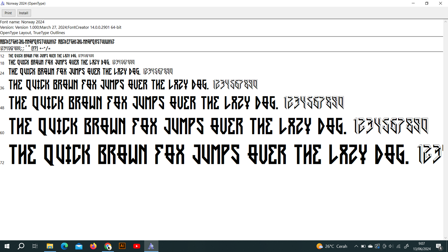 Norway 2024 Font