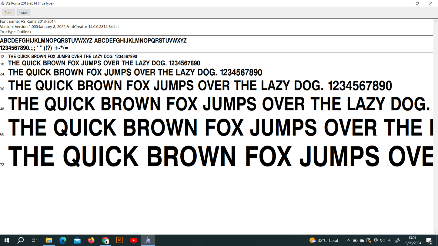 AS Roma 2013-2014 Font
