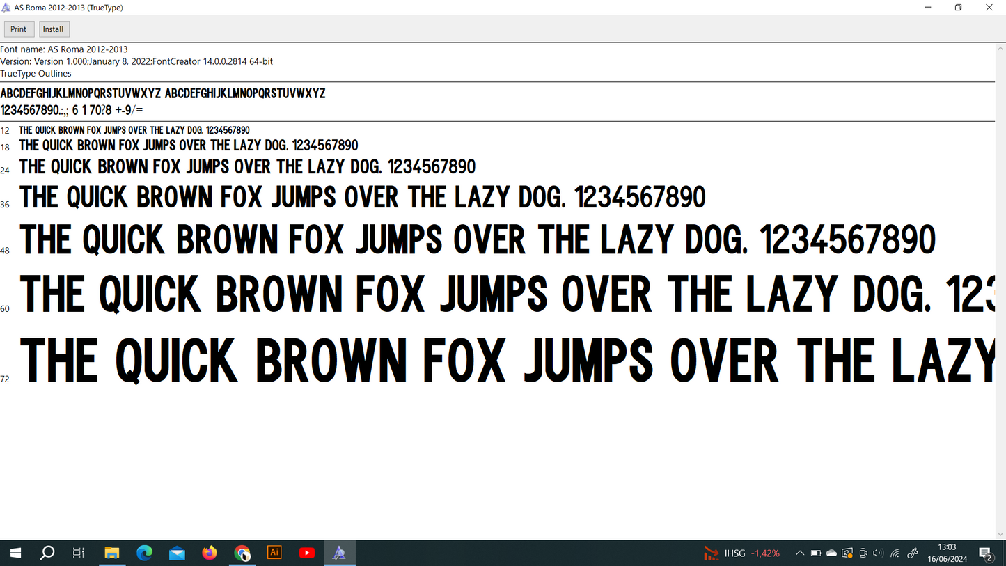 AS Roma 2012-2013 Font