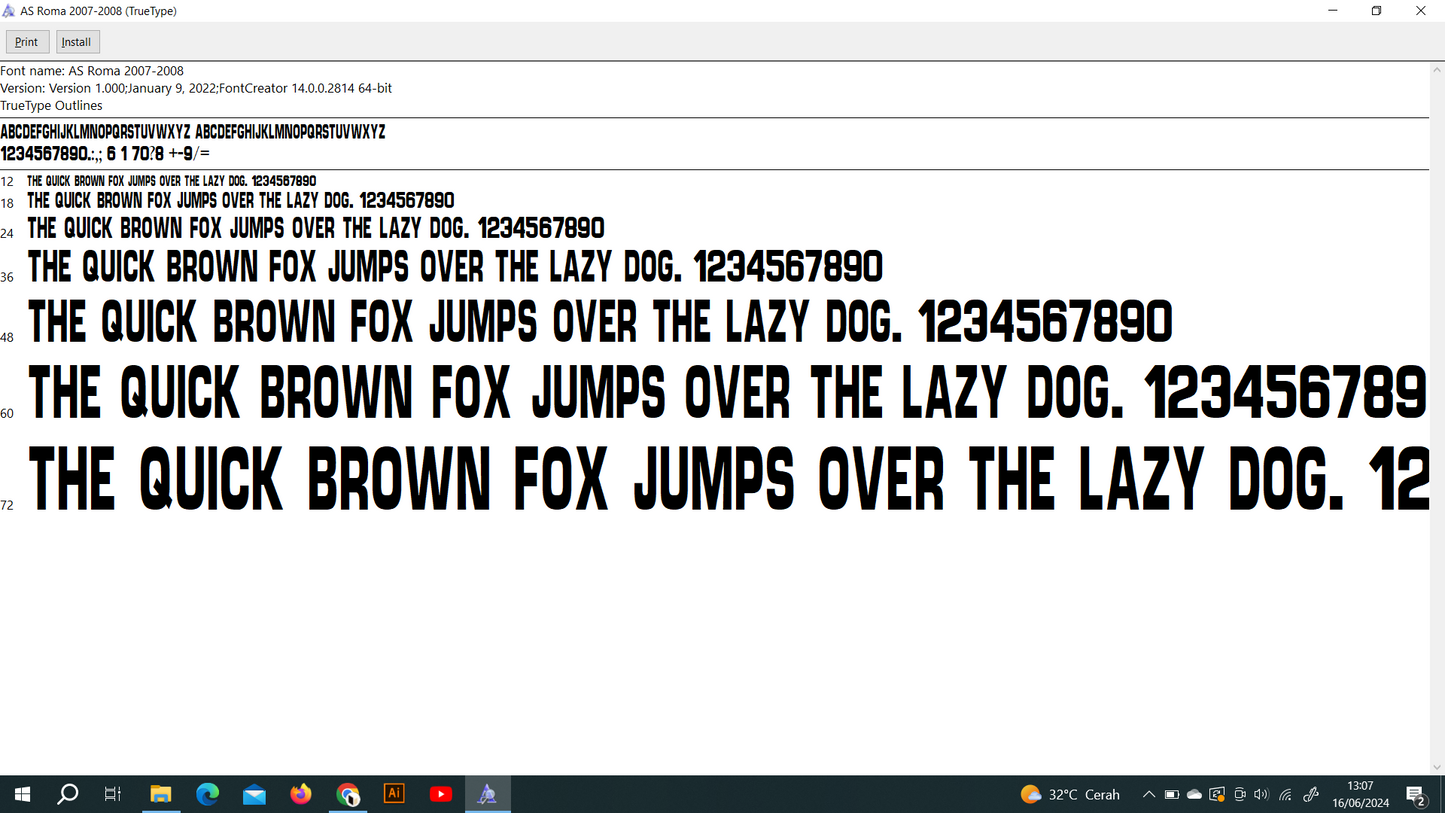 AS Roma 2007-2009 Font