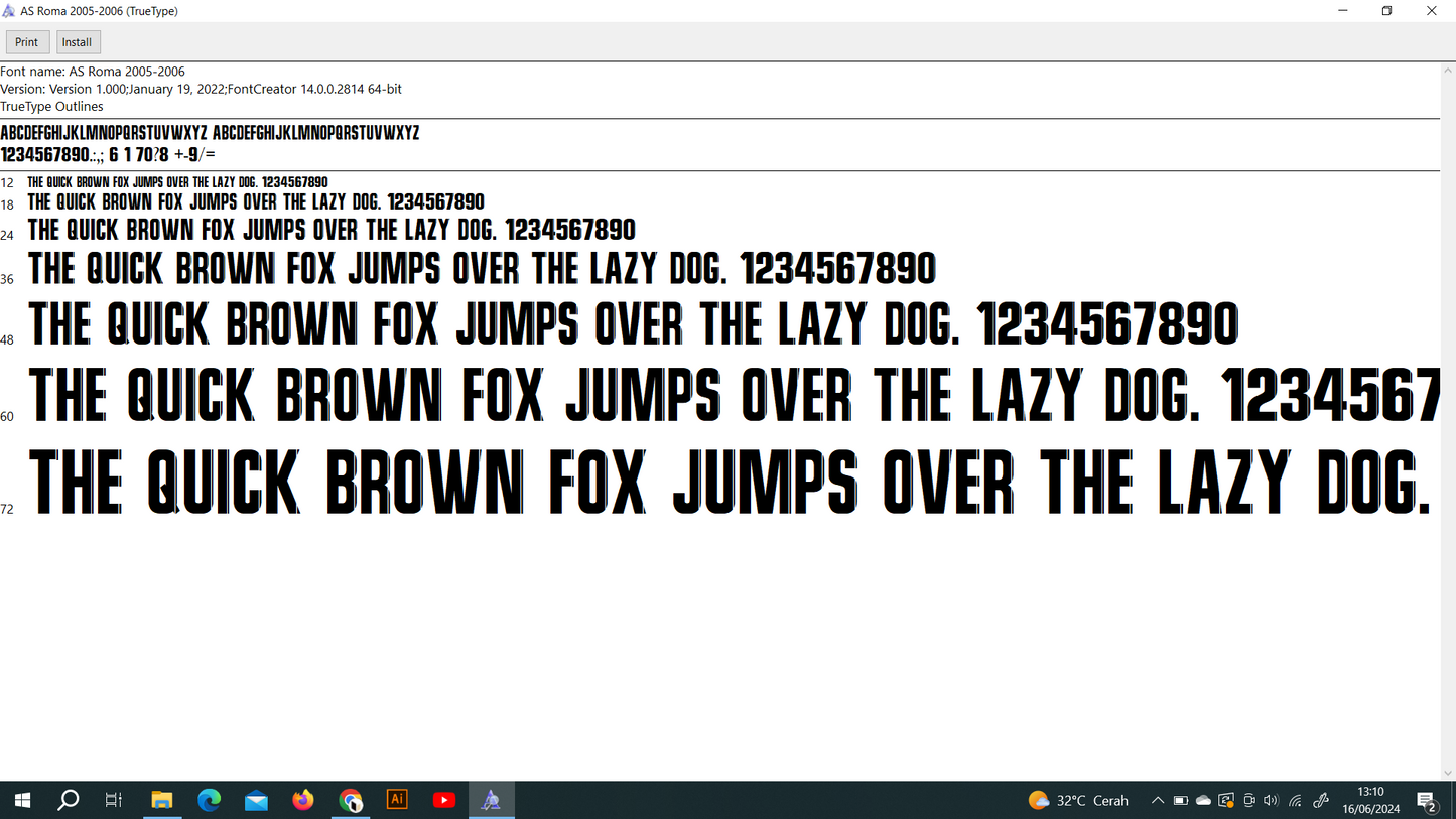AS Roma 2005-2006 Font
