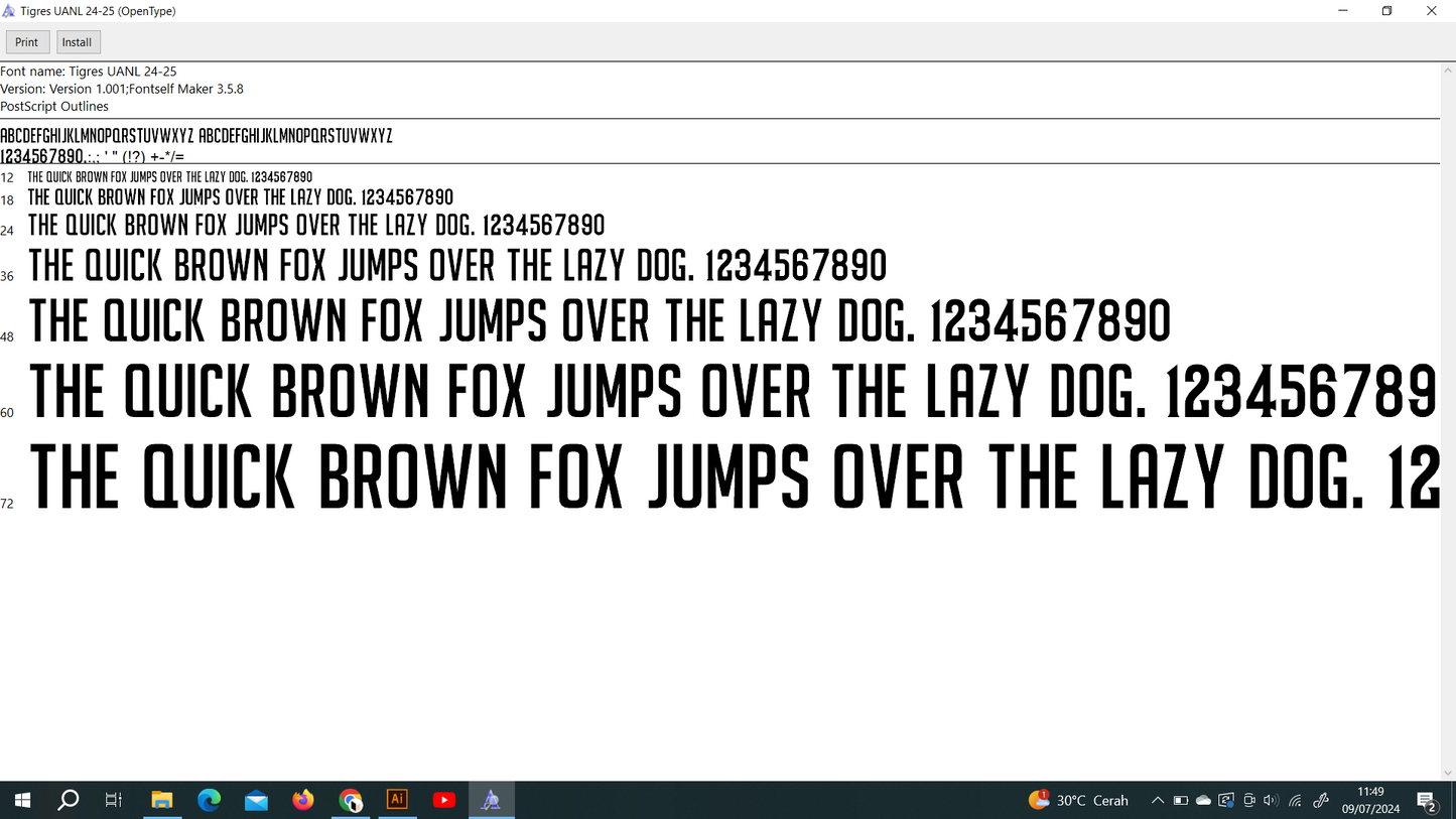 Tigres UANL 2024-2025 Font