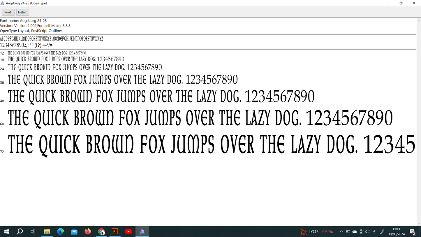 Augsburg 2024-2025 Font