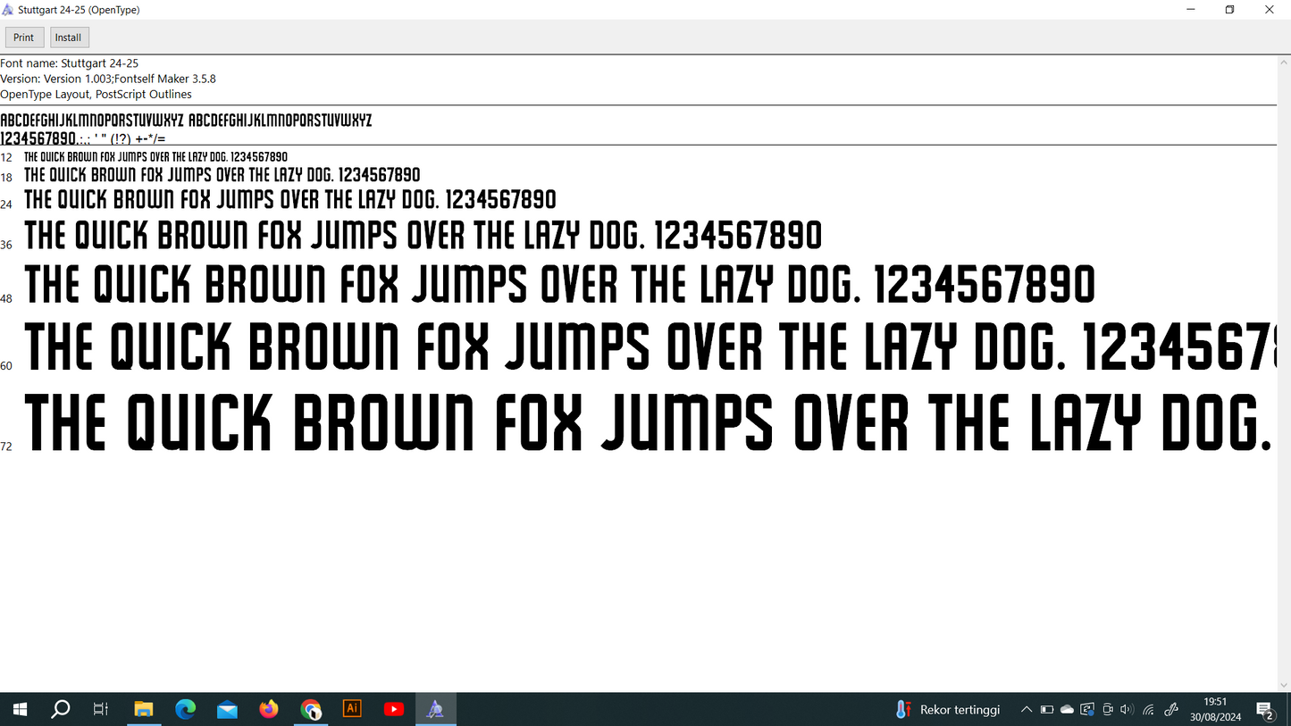 Stuttgart 2024-2025 Font