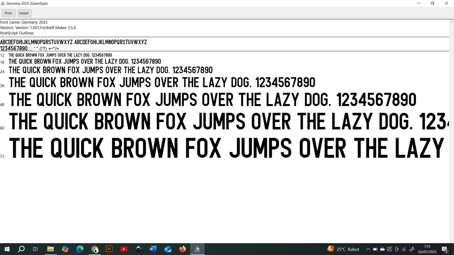 Germany 2025 Font