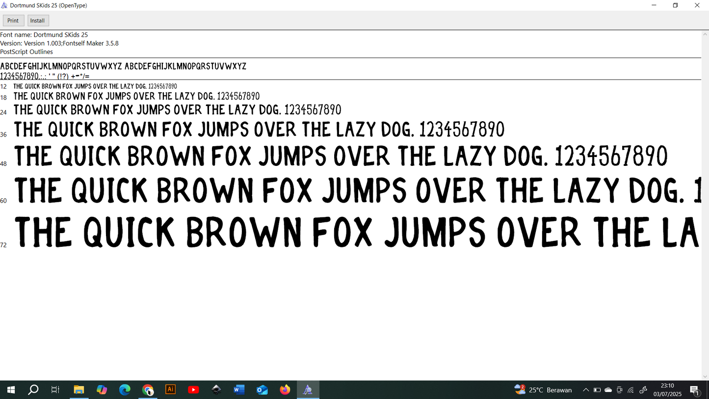 Dortmund Superkids 2025 Font