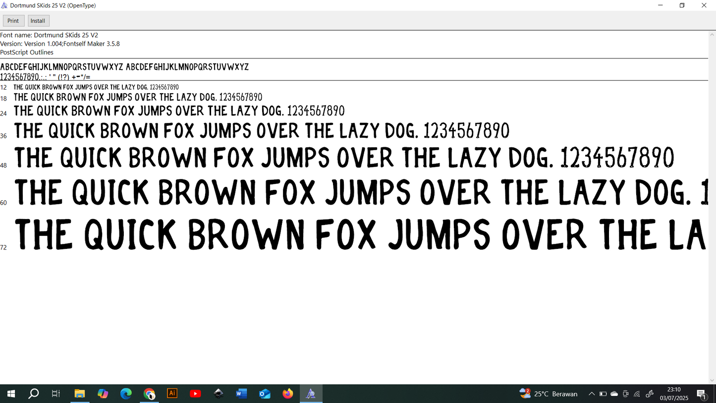 Dortmund Superkids 2025 Font