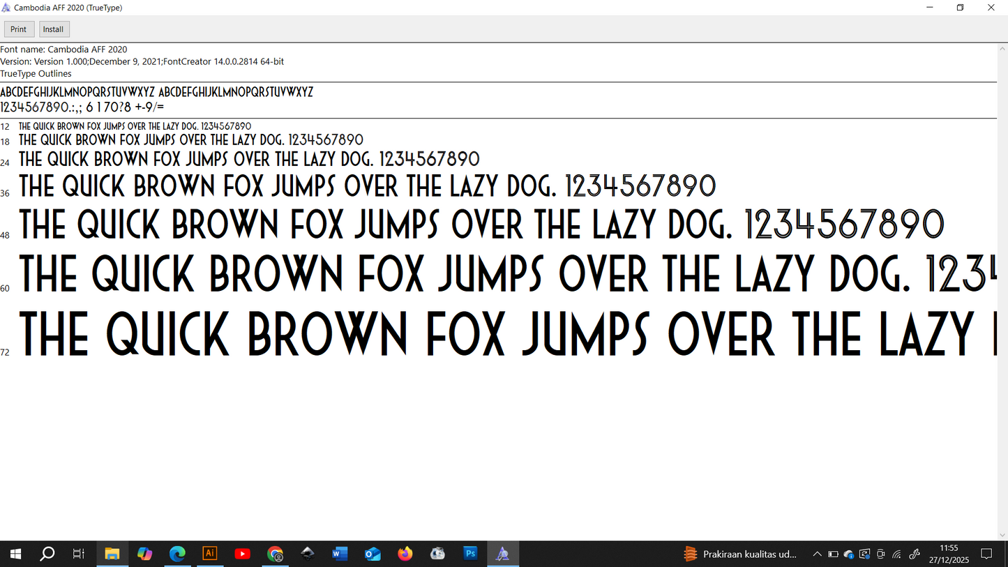 Cambodia AFF 2020 Font