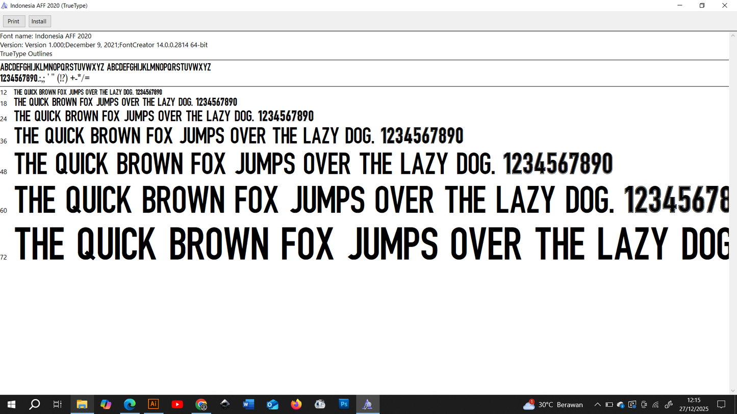 Indonesia AFF 2020 Font