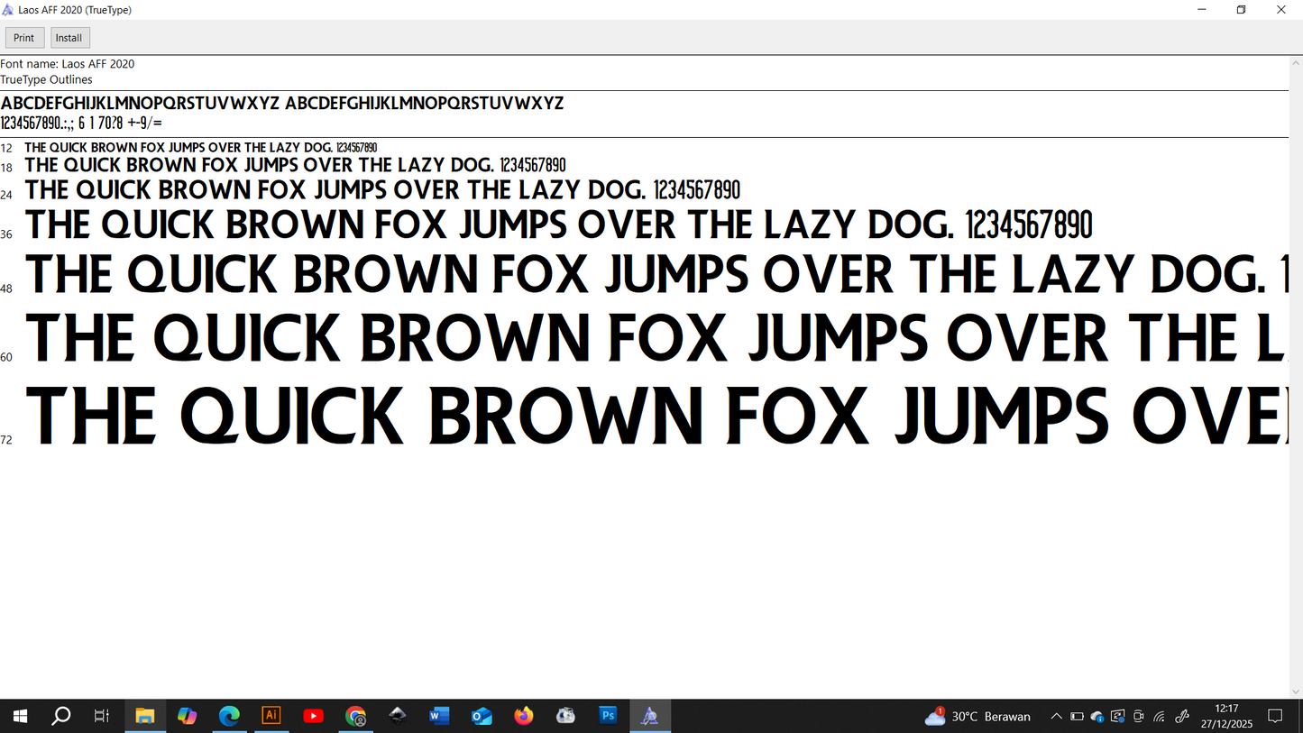 Laos AFF 2020 Font
