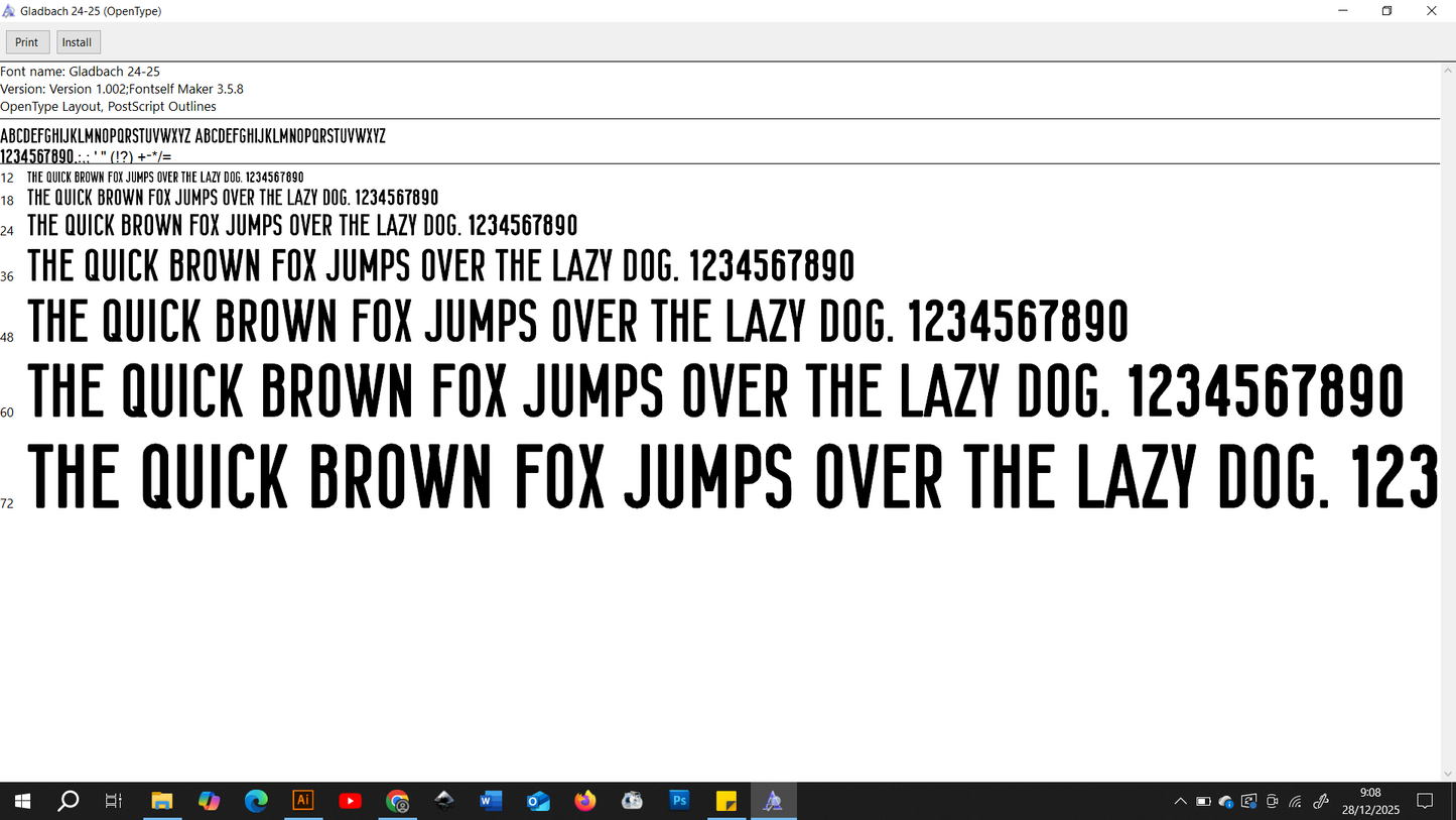 Borussia Monchengladbach 2024-2025 Font