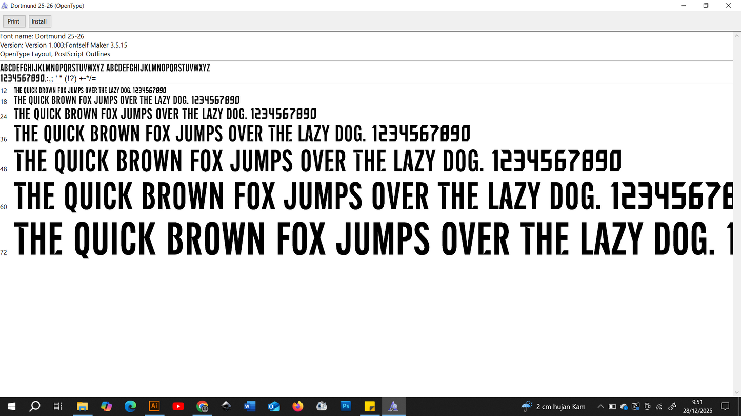 Dortmund 2025-2026 Font