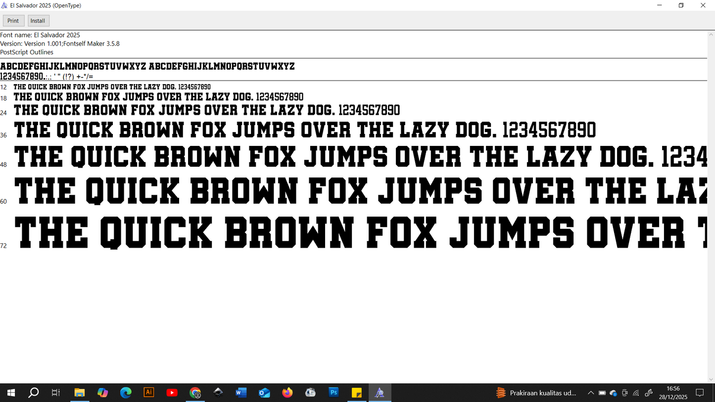 El Salvador 2025 Font