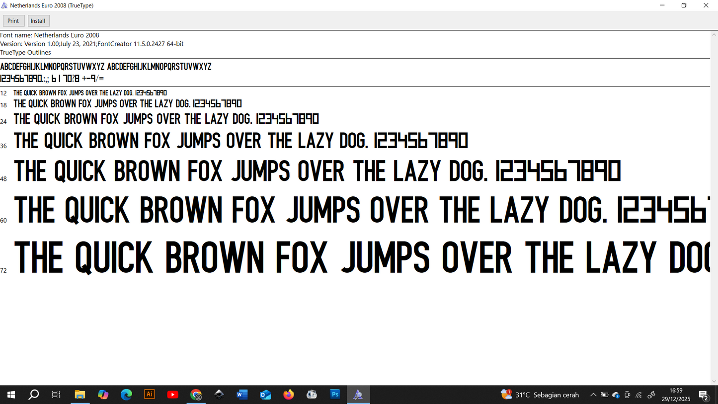 Netherlands Euro 2008 Font