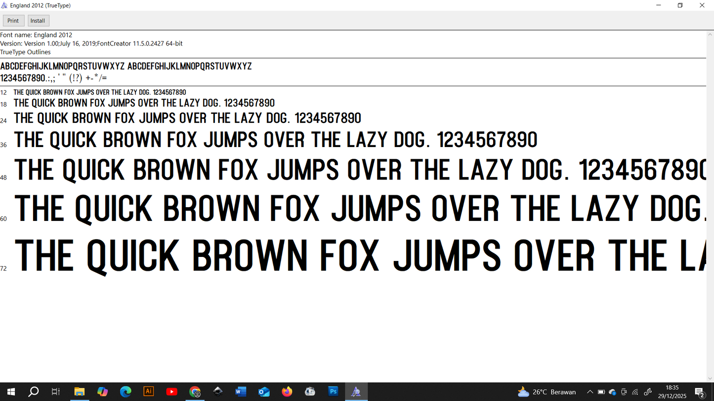 England Euro 2012 Font