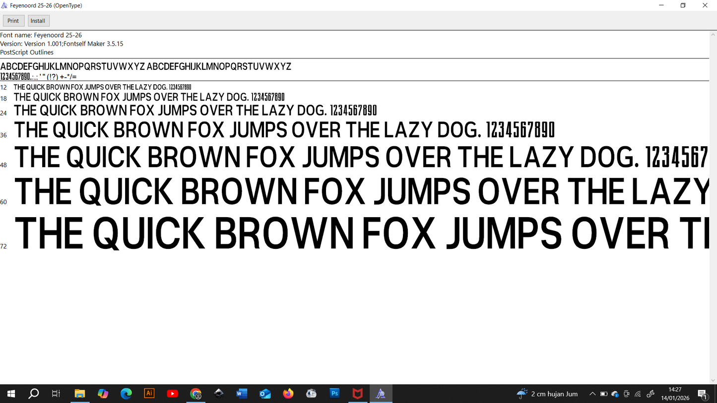 Feyenoord 2025-2026 Font