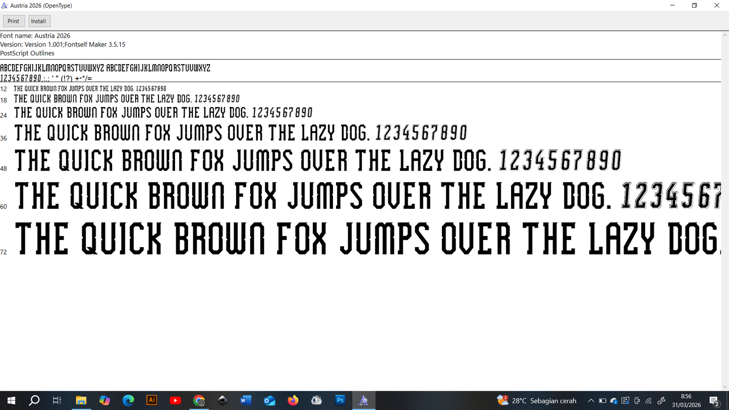 Austria World Cup 2026 Font