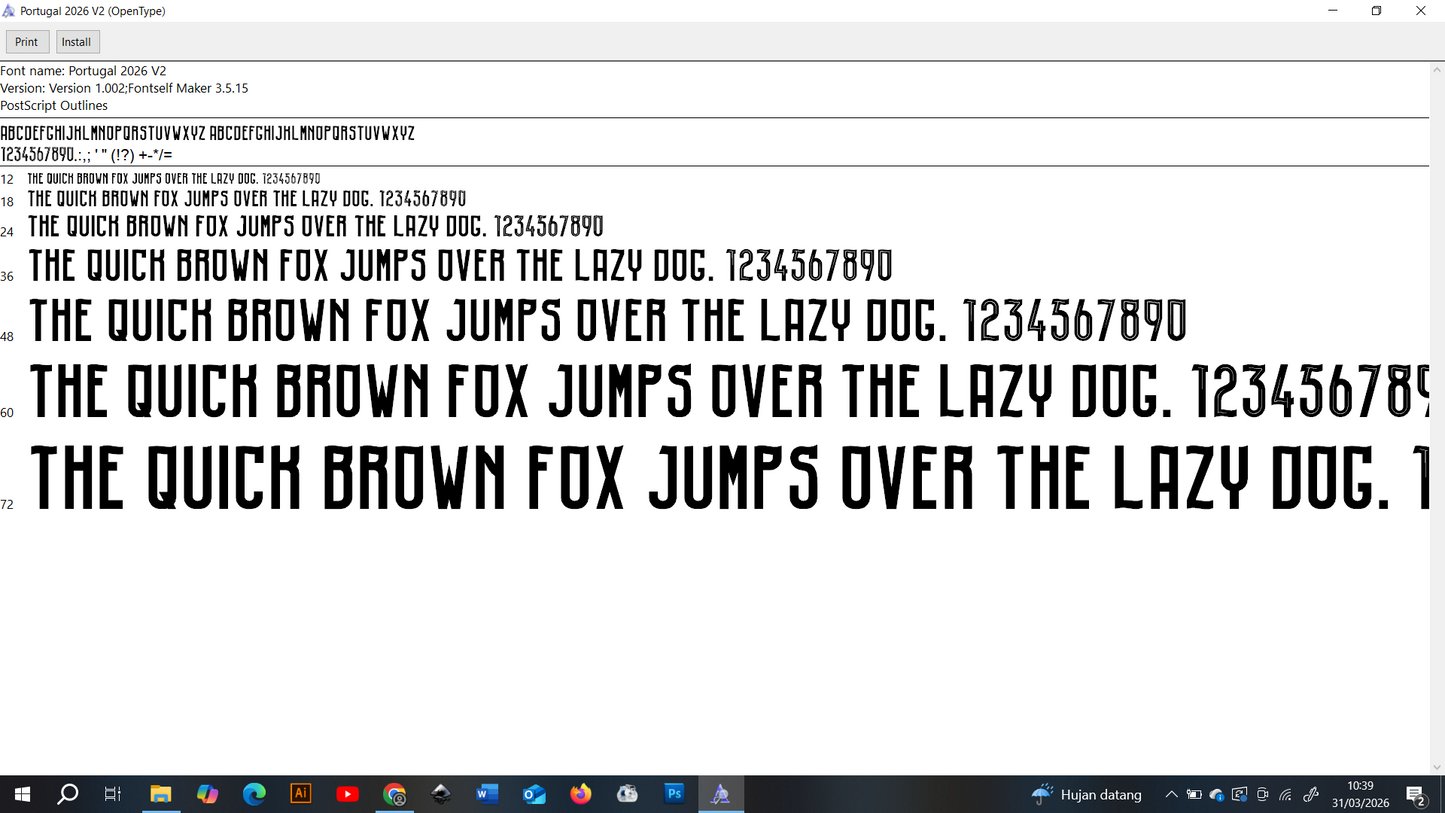Portugal World Cup 2026 Font