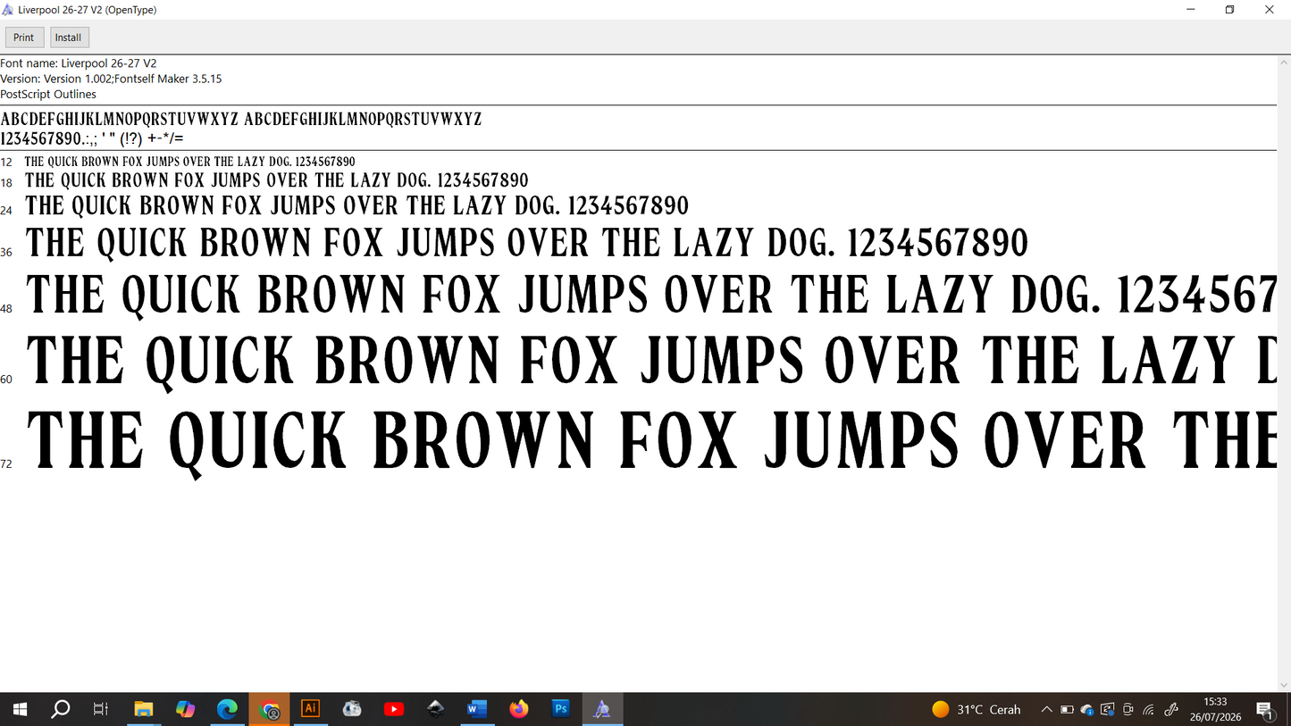 Liverpool 2026-2027 Font