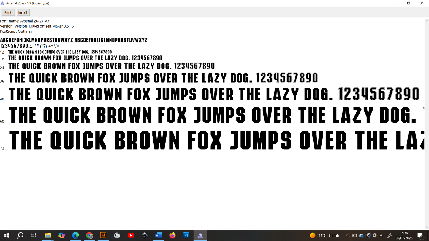 Arsenal 2026-2027 Font