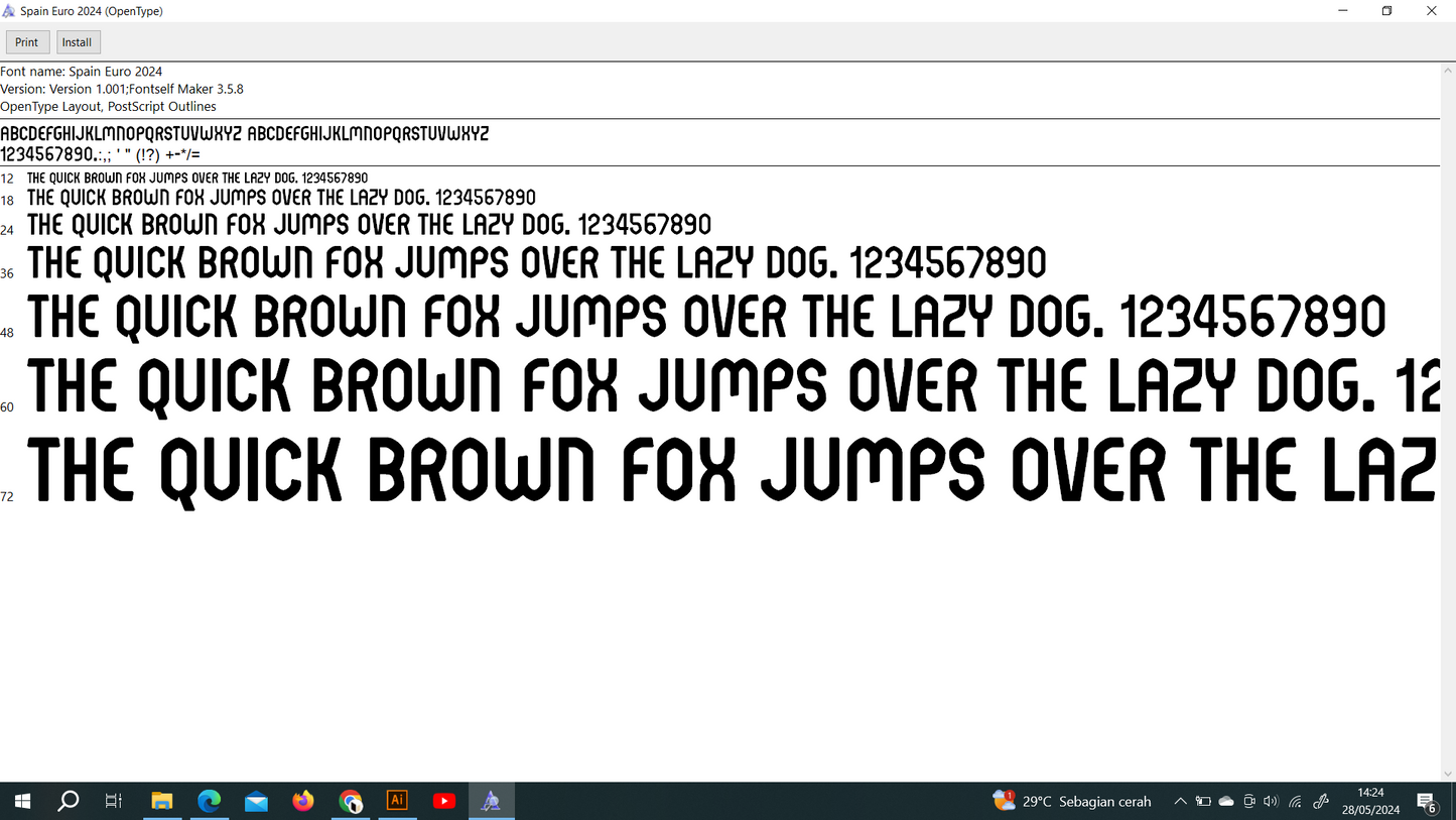 Spain Euro 2024 Font