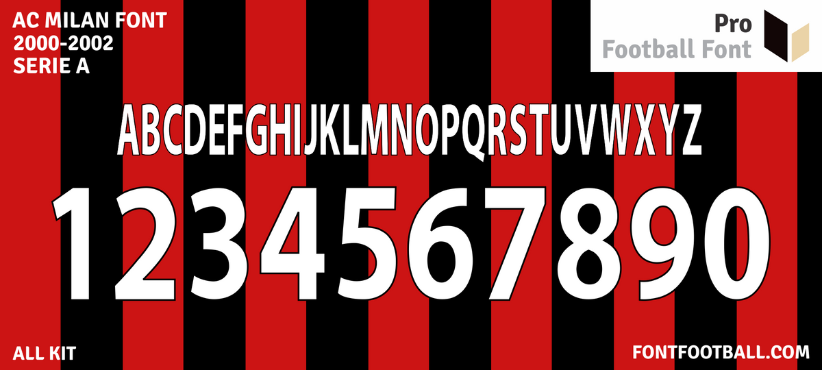AC Milan 2000-2002 Font – Pro Football Font