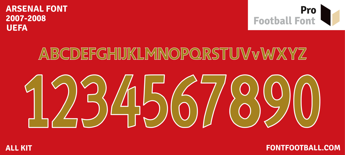 Arsenal 2007-2008 Font – Pro Football Font