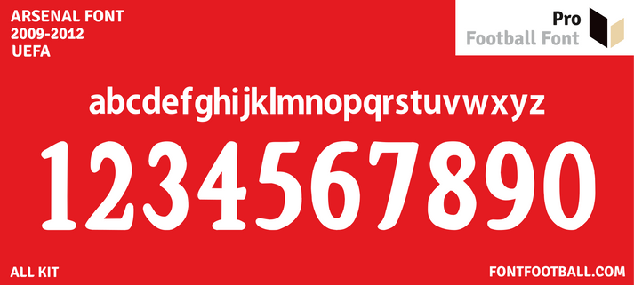Arsenal 2009-2012 Font – Pro Football Font