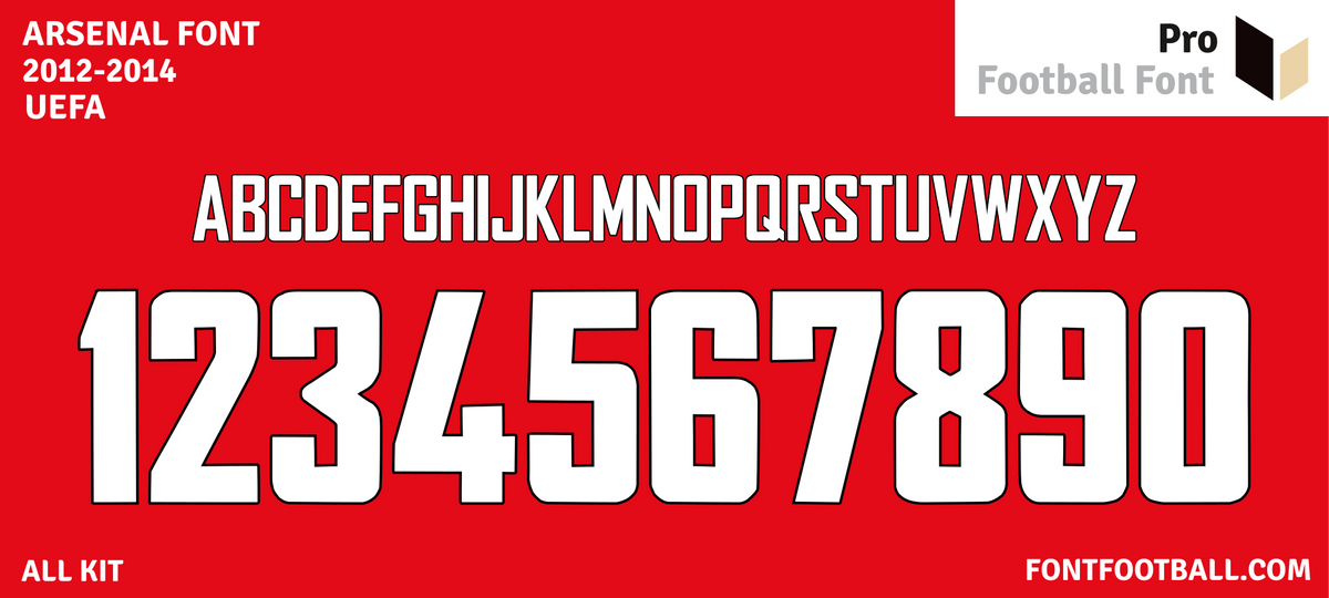 Arsenal Letters Sign Arsenal 2012-2014 Font – Pro Football Font