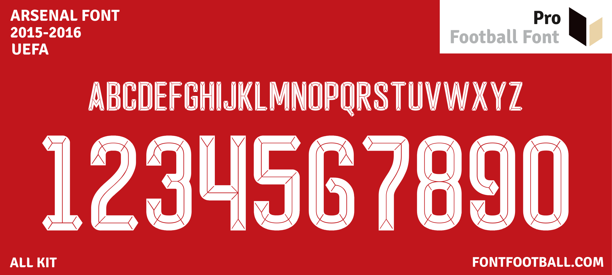 Arsenal Font Image Vector Arsenal 2015-2016 Font – Pro Football Font