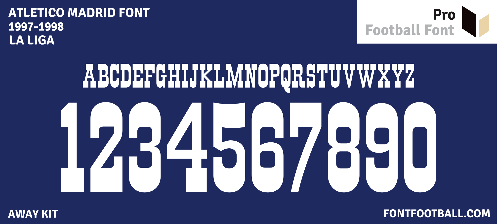 Atletico Madrid 1997-1998 Away Font – Pro Football Font