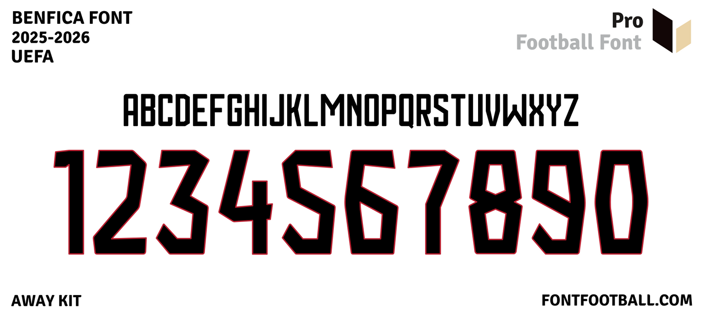 Benfica 2025-2026 Away Font