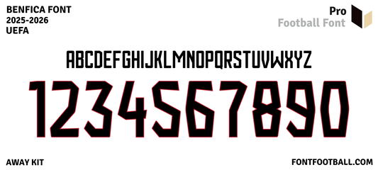 Benfica 2025-2026 Away Font