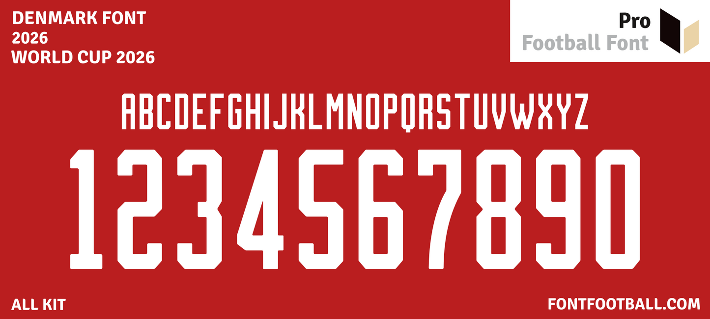 Denmark World Cup 2026 Font