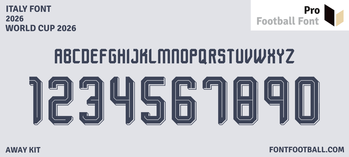 Italy World Cup 2026 Away Font