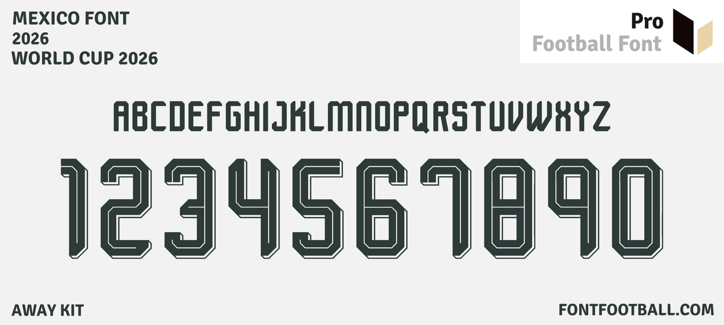 Mexico World Cup 2026 Away Font